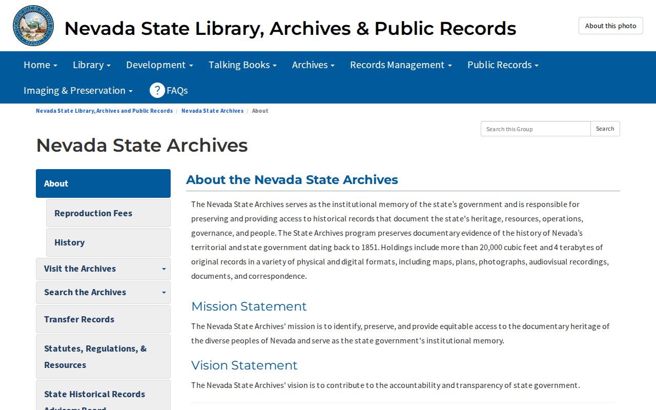 Nevada people search through State Archives collections